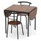 3 Pieces Dining Set with 2 Chairs and Modern Kitchen Table for Small Space-Brown